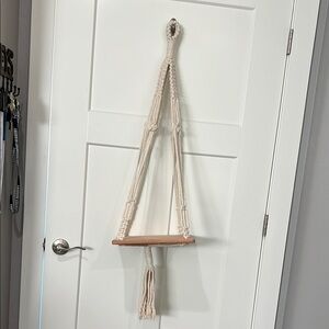Macrame Hanging Shelf - Cream and Brown